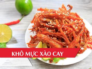 Thơm nồng mực khô xào cay ngày mưa