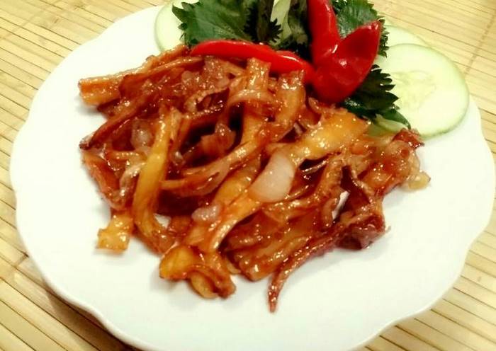 mực khô rim chua ngọt