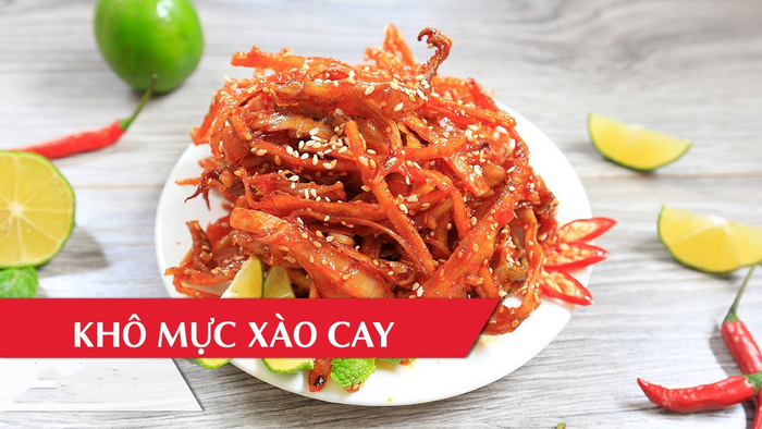 mực khô xào cay