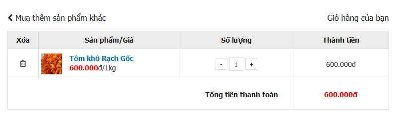 hướng dẫn mua hàng đặt hàng đặc sản bước 3